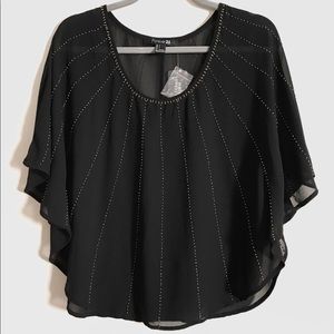 Forever 21 Gold Beaded Cape Style Top; NWT
